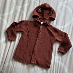 H&M kids size kids 4 brown Knit fox mouse cat Sweater